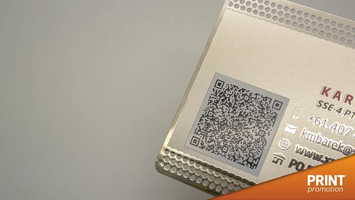metal business card with QR code 