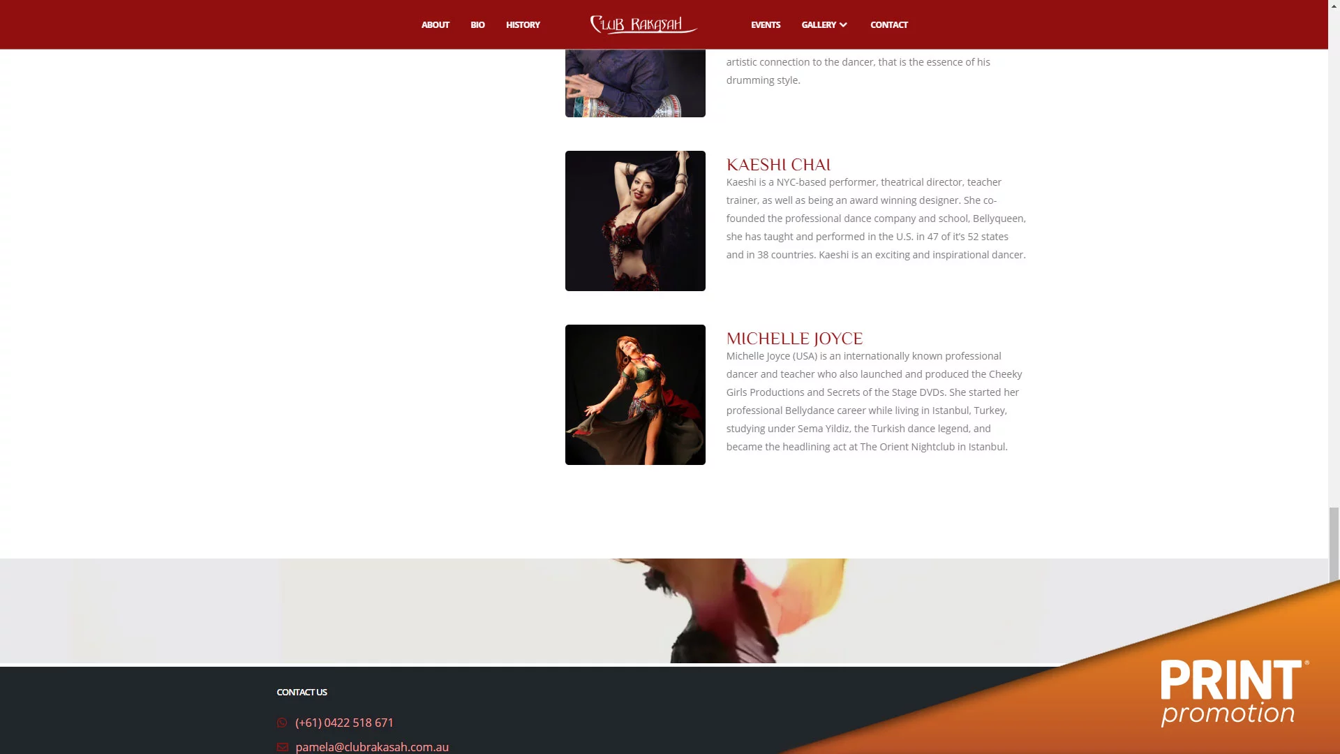  belly dance website design