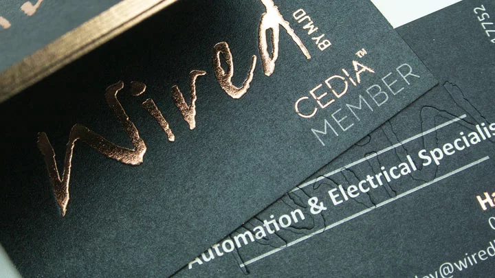 embossing with foil stamping uncoated business card