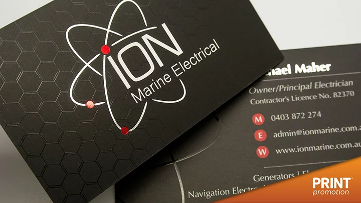 red foil stamped Business cards