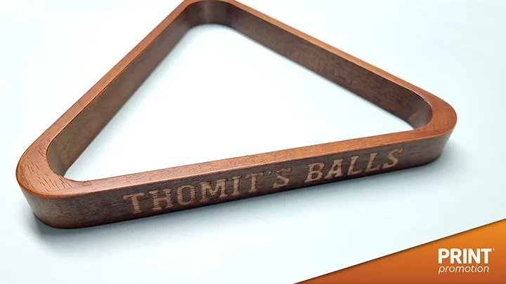 Personalised wooden triangle for pool table