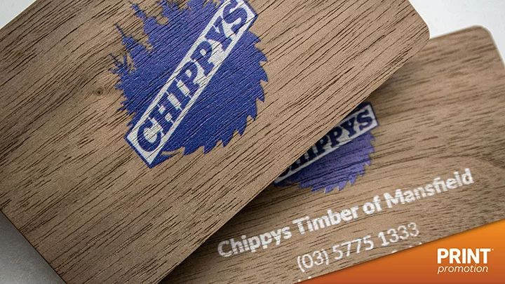 Real wood business cards