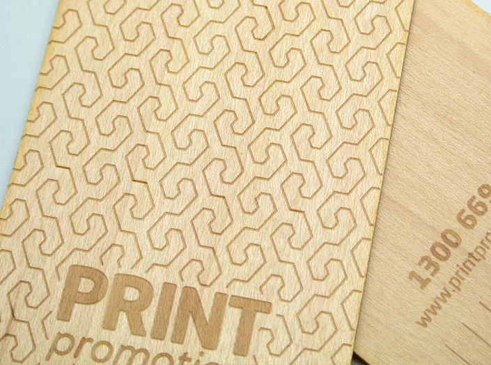 Real Wood hoop pine business cards